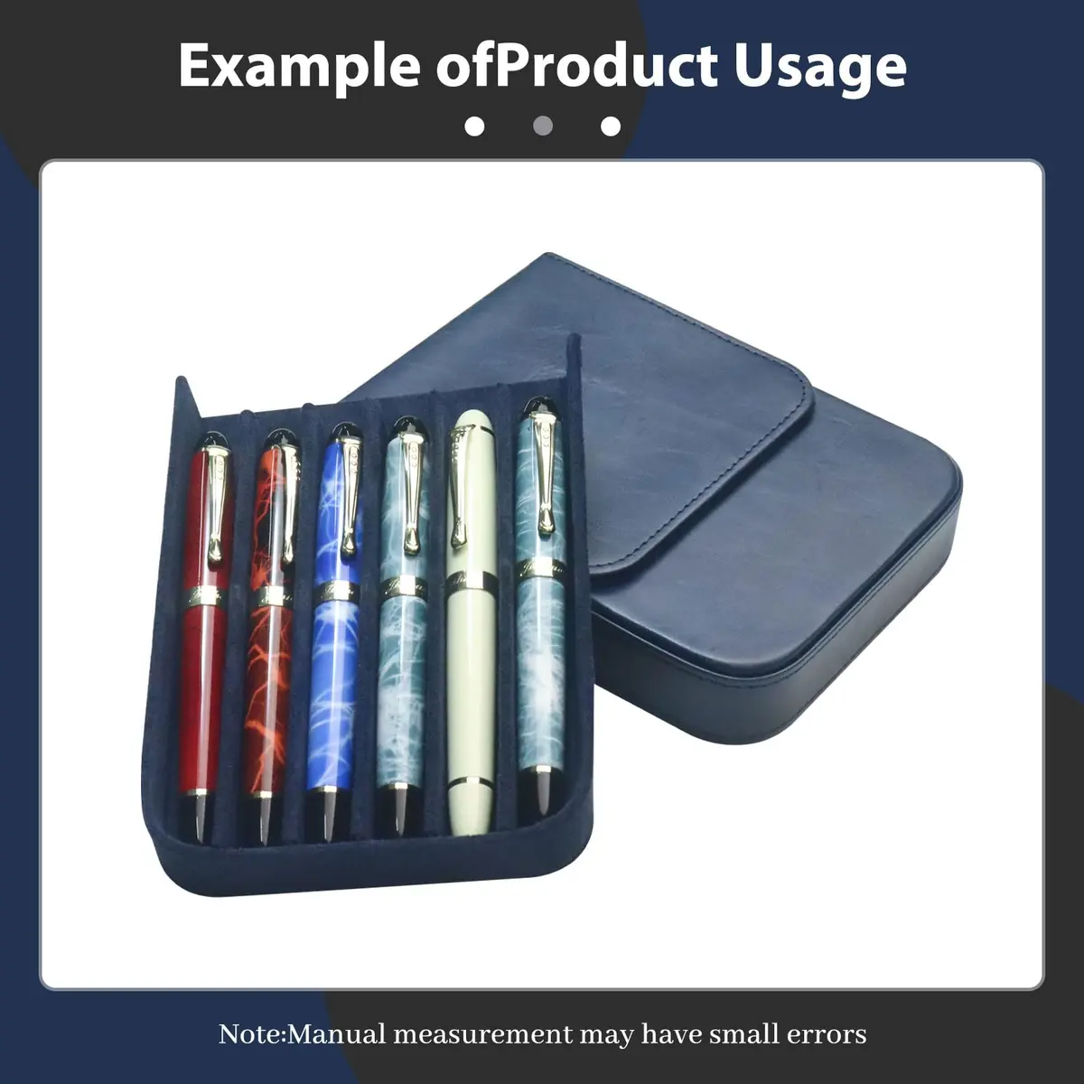 MIVLXLX 6 Slot Fountain Pen Case, Handmade Magnetic,Christmas Gift (blue) | Space-Saving Organizer for Pens - view 4