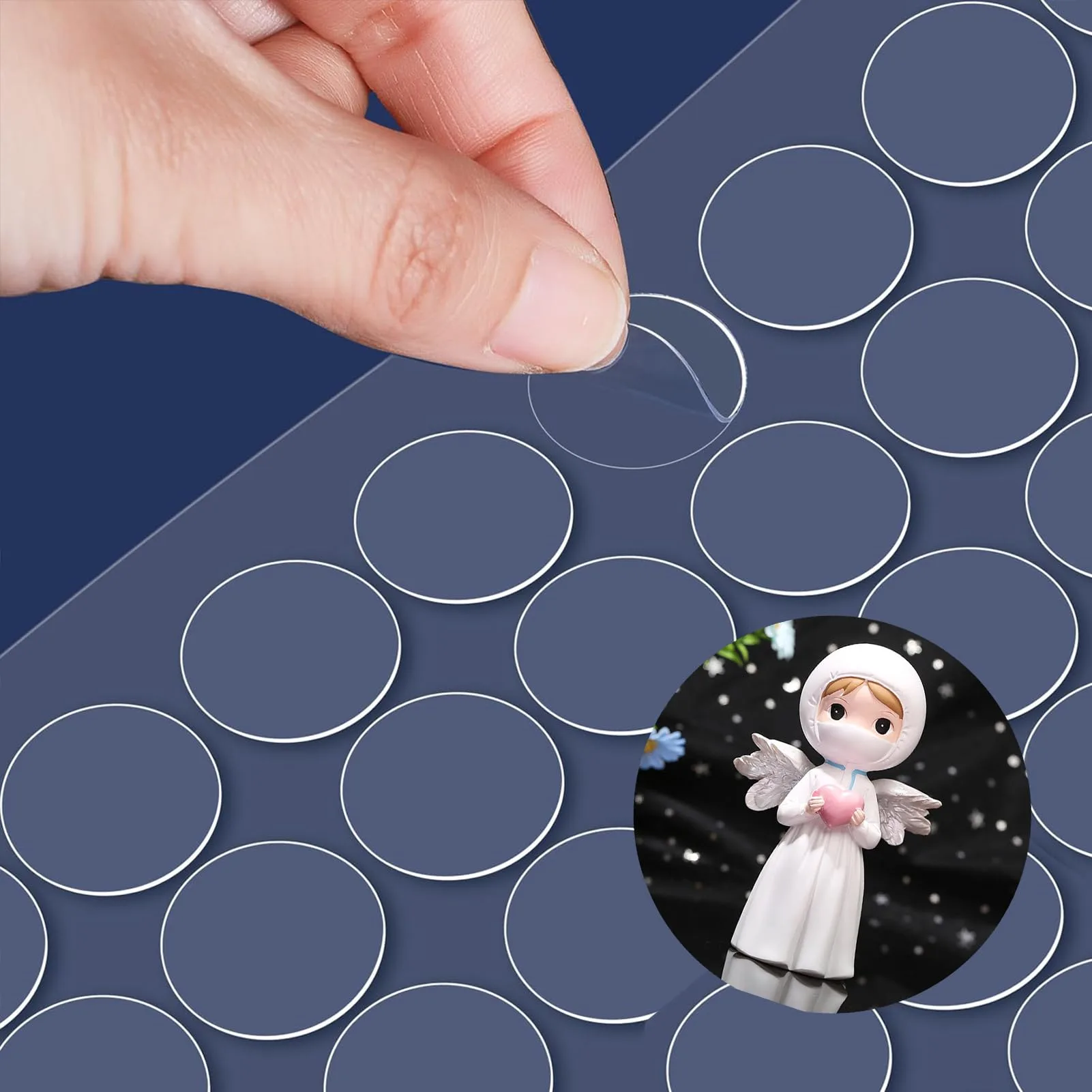 LMJIA Adhesive Stick Dots (400-Pack, 0.59"x0.59") | Value Pack Bonding Adhesive for Crafts & Decor - main product image