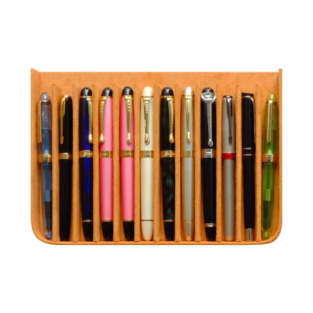 MIVLXLX 12 Slot Fountain Pen Case, Handmade Magnetic, Christmas Gift (brown) | Organizer for Fountain Pens - view 7