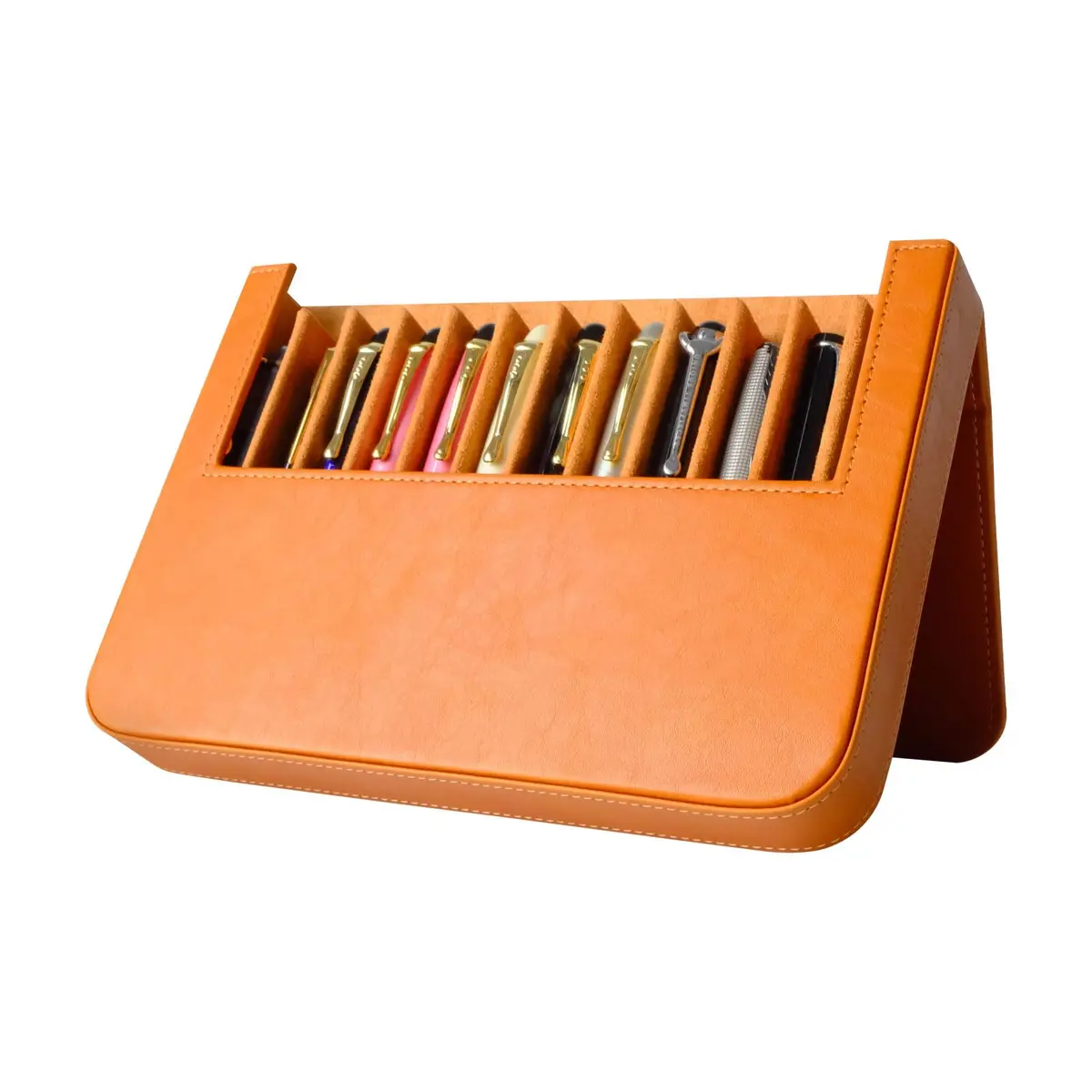 MIVLXLX 12 Slot Fountain Pen Case, Handmade Magnetic, Christmas Gift (brown) | Organizer for Fountain Pens - view 8