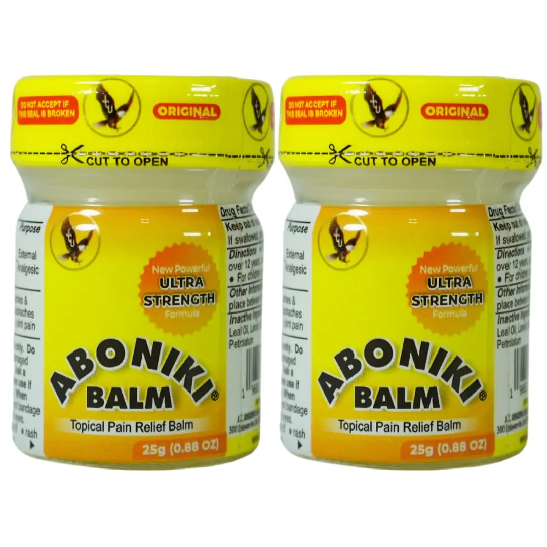 Aboniki Powerful Topical Pain Relief Balm with Natural Ingredients | Fast-Acting Soothing Relief for Joint Pain, Muscle Pain, Soreness, Cramps | 2 Glass Jars, White Formula (50g Total) - view 7