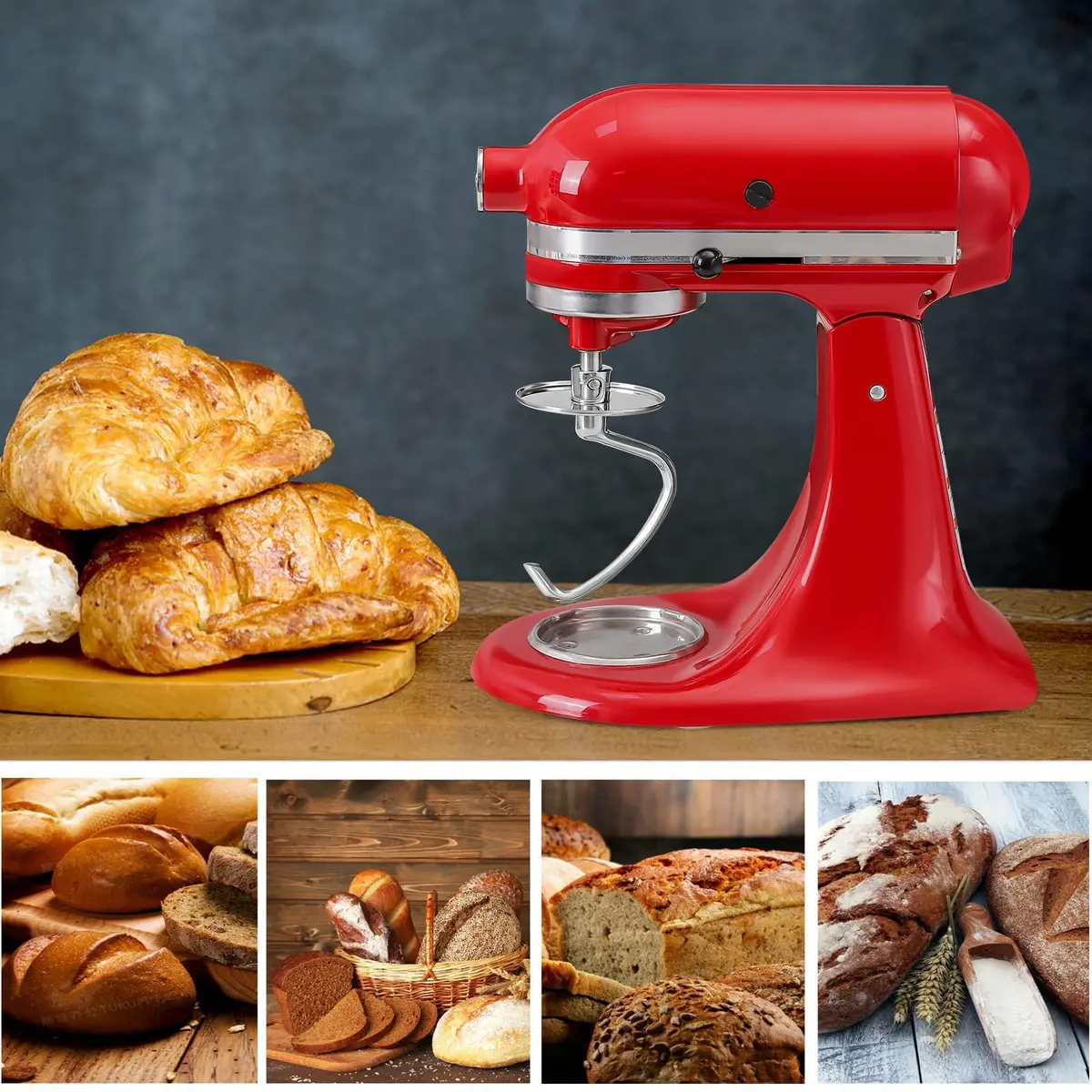 KINGEAGLE Stainless Steel Dough Hook for KitchenAid 4.5-5 QT Tilt-Head Stand Mixers | Dishwasher Safe Metal Kneading Bread Hook Attachment for Kitchen Aid Original Bowl Only, Easy Dough Kneading, Uncoated Design - view 7