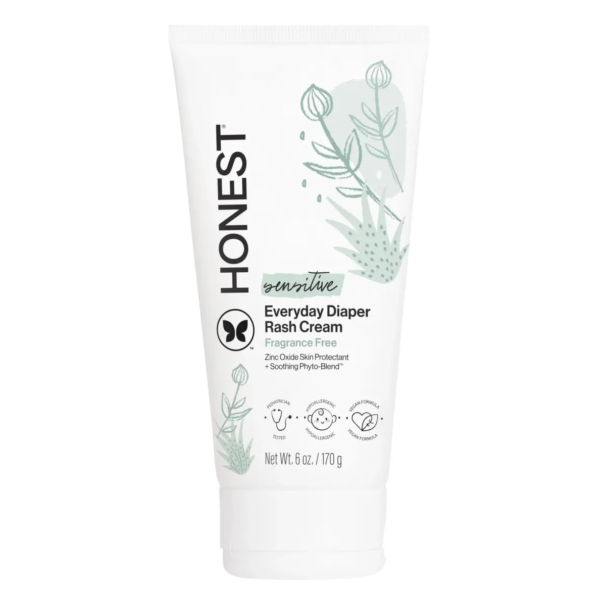 The Honest Company Diaper Rash Cream Zinc Oxide Ointment 170g (6 oz) | Hypoallergenic & NEA Recognized - main product image