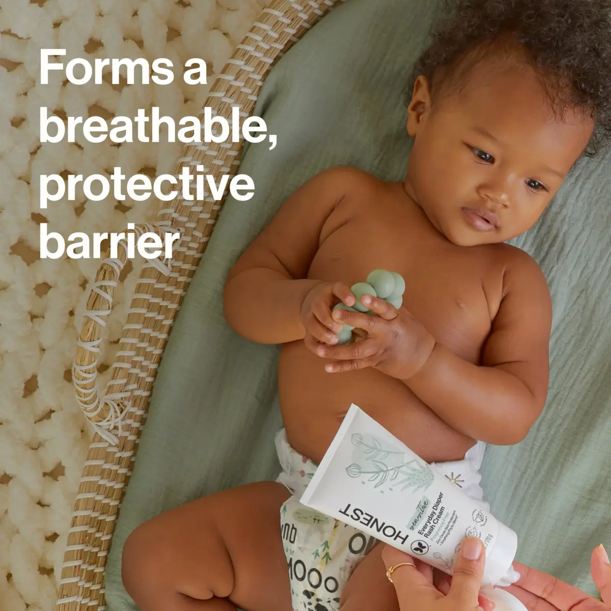The Honest Company Diaper Rash Cream Zinc Oxide Ointment 170g (6 oz) | Hypoallergenic & NEA Recognized - view 3
