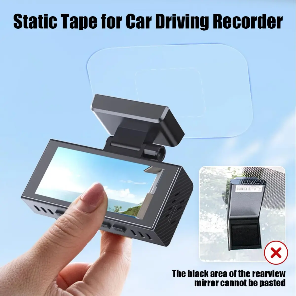 GUGUMO Dash Cam Windshield Sticker Kit, Transparent Film Applicator for On-Dash Cameras | Pack of 6 - view 6