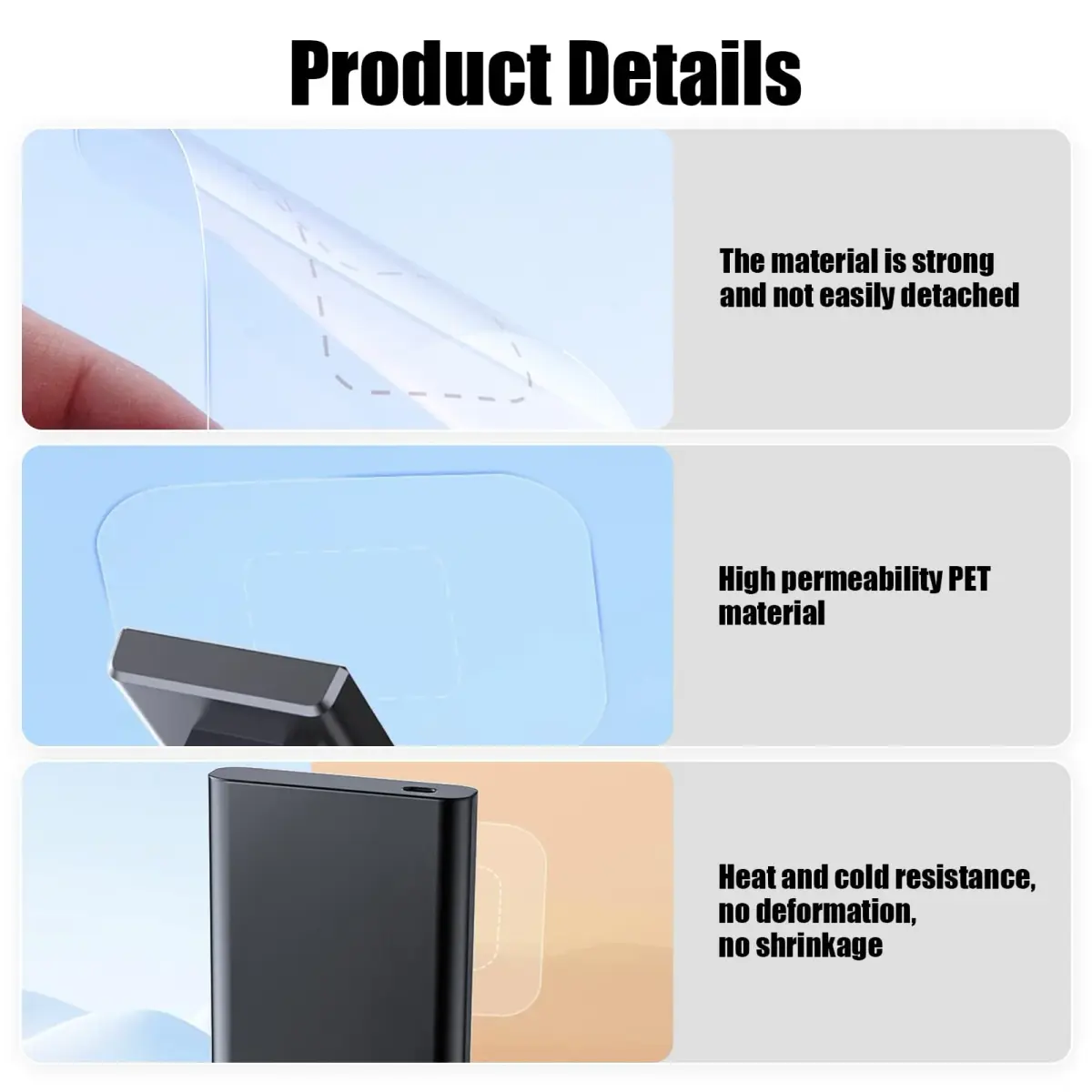 GUGUMO Dash Cam Windshield Sticker Kit, Transparent Film Applicator for On-Dash Cameras | Pack of 6 - view 3