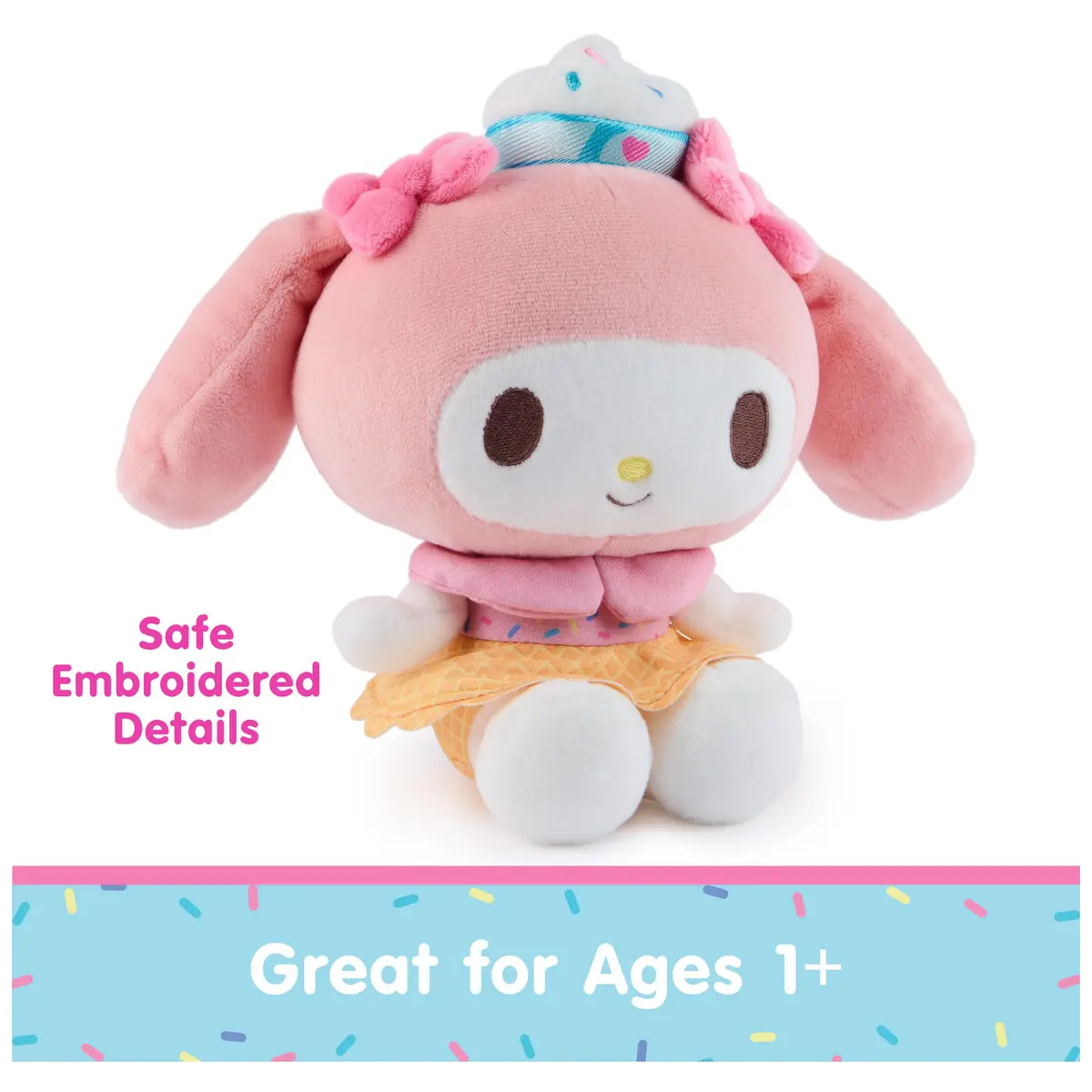 GUND Sanrio My Melody Ice Cream Plush Toy 6-Inch | Soft, Collectible, for Ages 1+ - view 6
