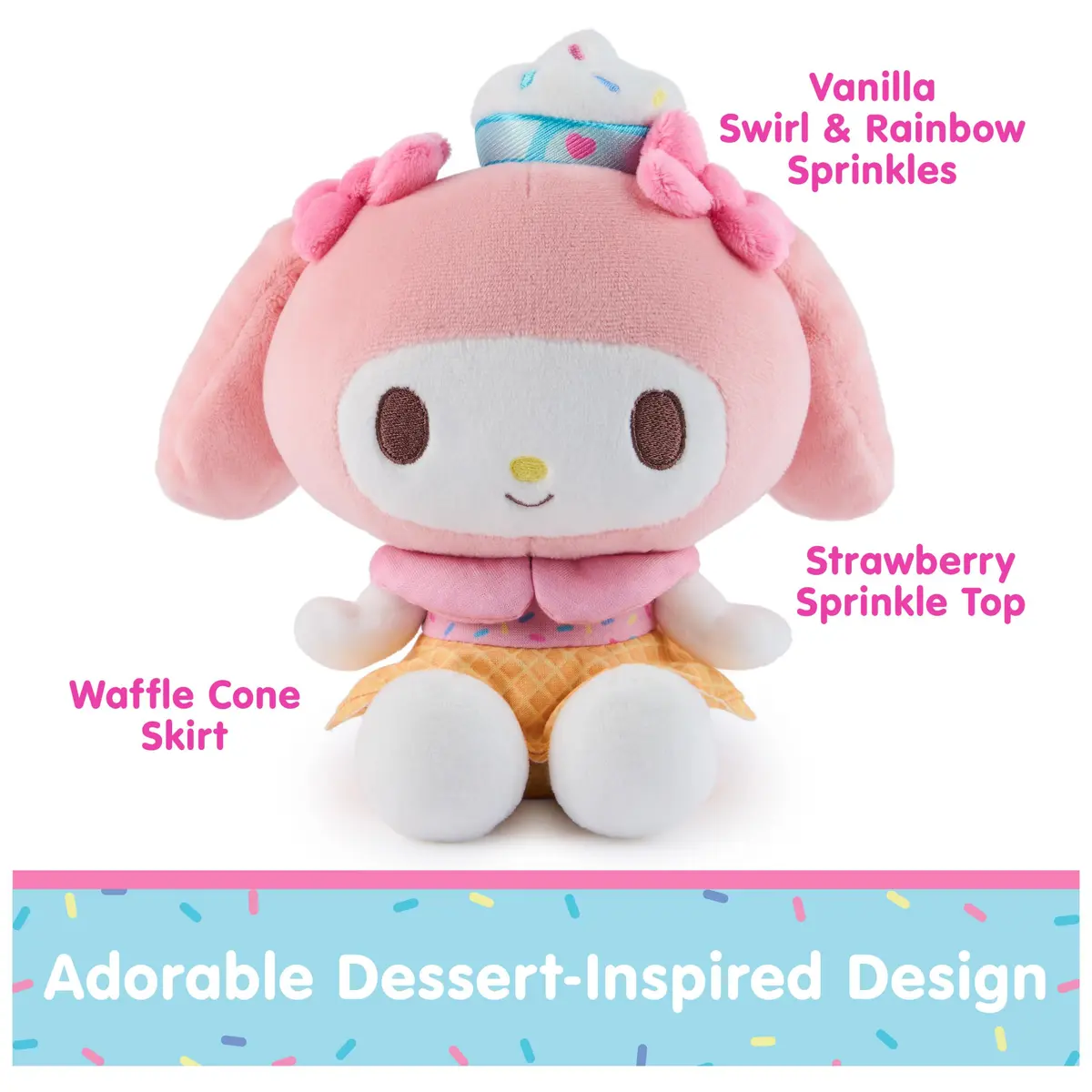 GUND Sanrio My Melody Ice Cream Plush Toy 6-Inch | Soft, Collectible, for Ages 1+ - view 2