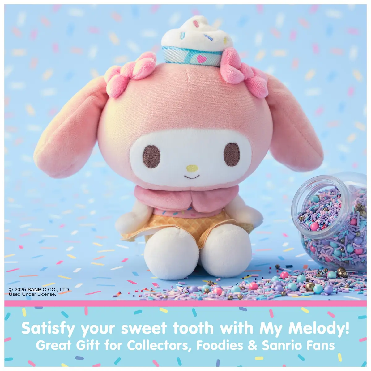 GUND Sanrio My Melody Ice Cream Plush Toy 6-Inch | Soft, Collectible, for Ages 1+ - view 3