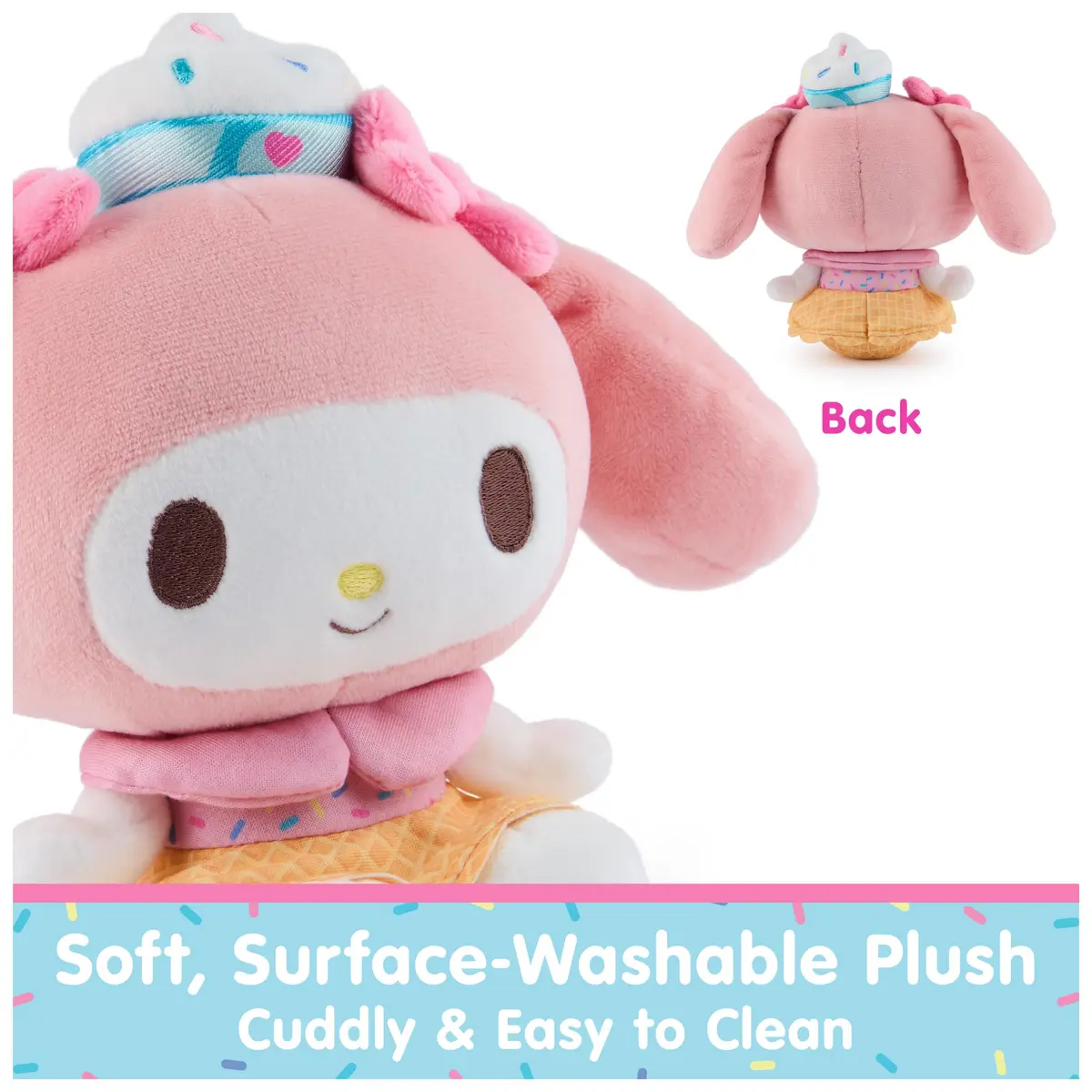GUND Sanrio My Melody Ice Cream Plush Toy 6-Inch | Soft, Collectible, for Ages 1+ - view 4