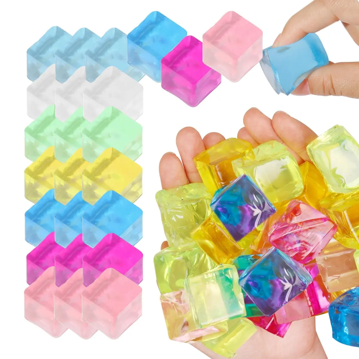 Sketsia Sensory Toys 24 Pcs Cube Squishy Fidget Stress Toys for Adults Kids | Stress Relief & Autism Aid - main product image