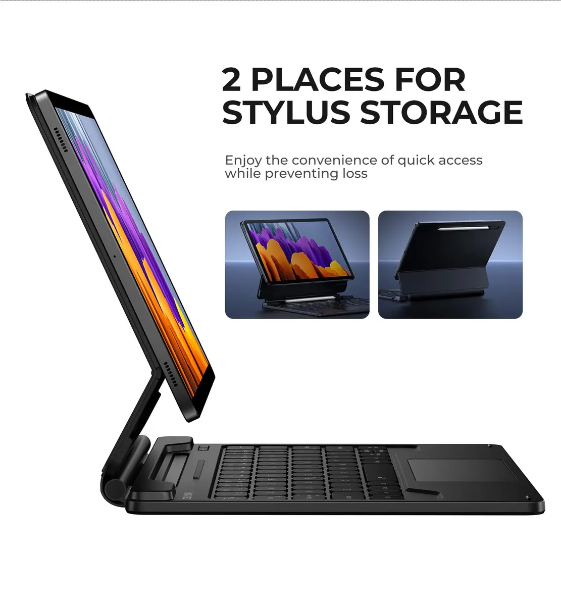 Dexnor Keyboard Case for Samsung Galaxy Tab S10 Lite/S10 FE/S9 FE 10.9"/S9 11" | Magnetic Floating Stand & Multi-Touch Trackpad - view 6