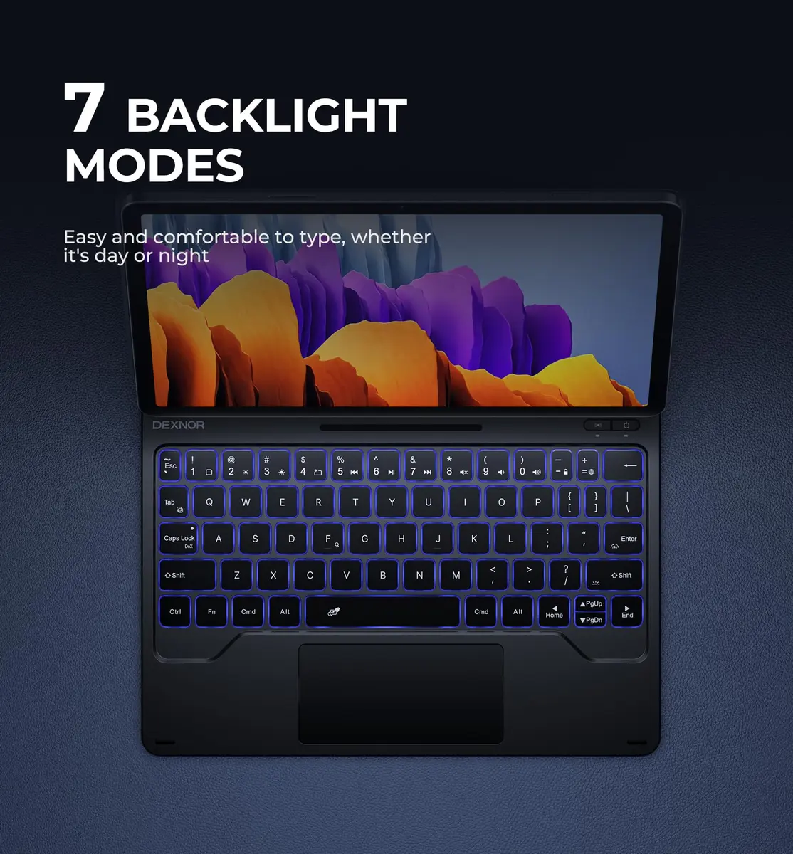 Dexnor Keyboard Case for Samsung Galaxy Tab S10 Lite/S10 FE/S9 FE 10.9"/S9 11" | Magnetic Floating Stand & Multi-Touch Trackpad - view 4