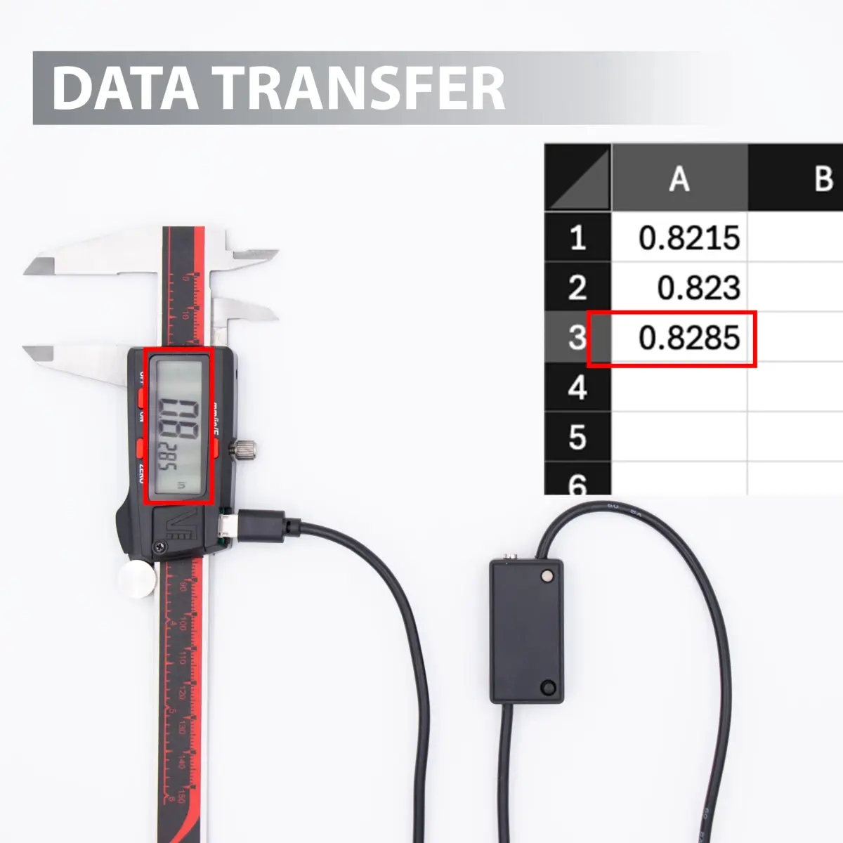 VINCA DCLA-0605D Digital Caliper 150mm (6 Inch) | Data Transfer Cable Included - view 3
