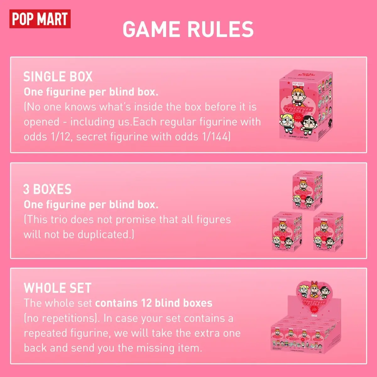POP MART CRYBABY x Powerpuff Girls Series Blind Box Figures Whole Set | ASTM-Tested Non-Toxic Toy Figures for Kids 3-18 Years - view 2
