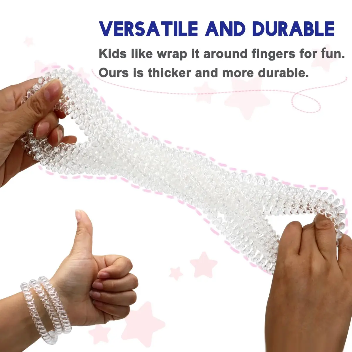 Olugu Clear Coil Chew Necklaces & Bracelets 12 Pcs | Sensory Chewy Jewelry for Kids & Adults - view 3