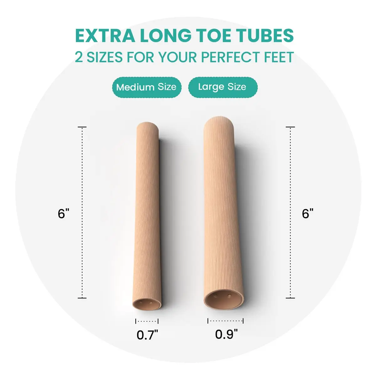 Welnove Toe Tubes Sleeves Protectors 6 Pack | Pain Relief & Comfort for Toes - view 3