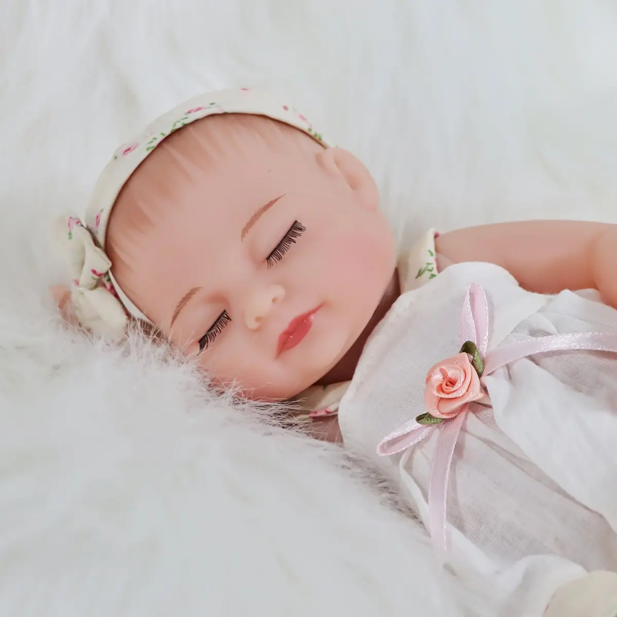 JRLCGYP Realistic Reborn Baby Girl Doll 10 Inches (25.4 cm) with Flower Dress | Soft Vinyl, Lifelike Newborn Look, Ideal Birthday Gift for Kids 3+ - view 3