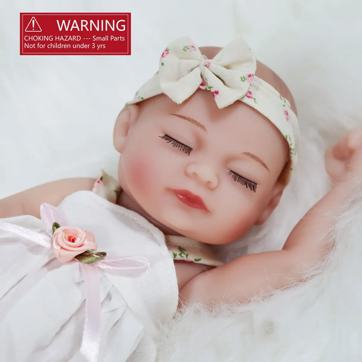JRLCGYP Realistic Reborn Baby Girl Doll 10 Inches (25.4 cm) with Flower Dress | Soft Vinyl, Lifelike Newborn Look, Ideal Birthday Gift for Kids 3+ - view 4
