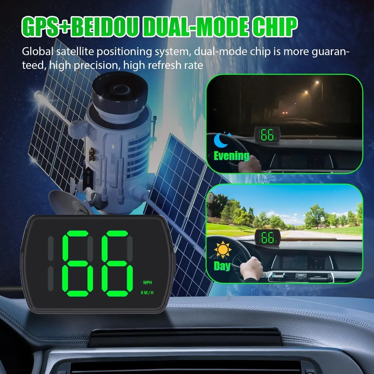 GUGUMO GPS Digital Speedometer for Car | Accurate GPS Speed Readings, Universal Fit, Energy Efficient - view 5
