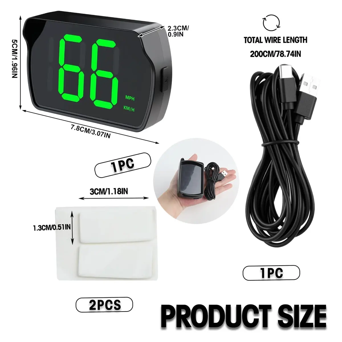 GUGUMO GPS Digital Speedometer for Car | Accurate GPS Speed Readings, Universal Fit, Energy Efficient - view 6