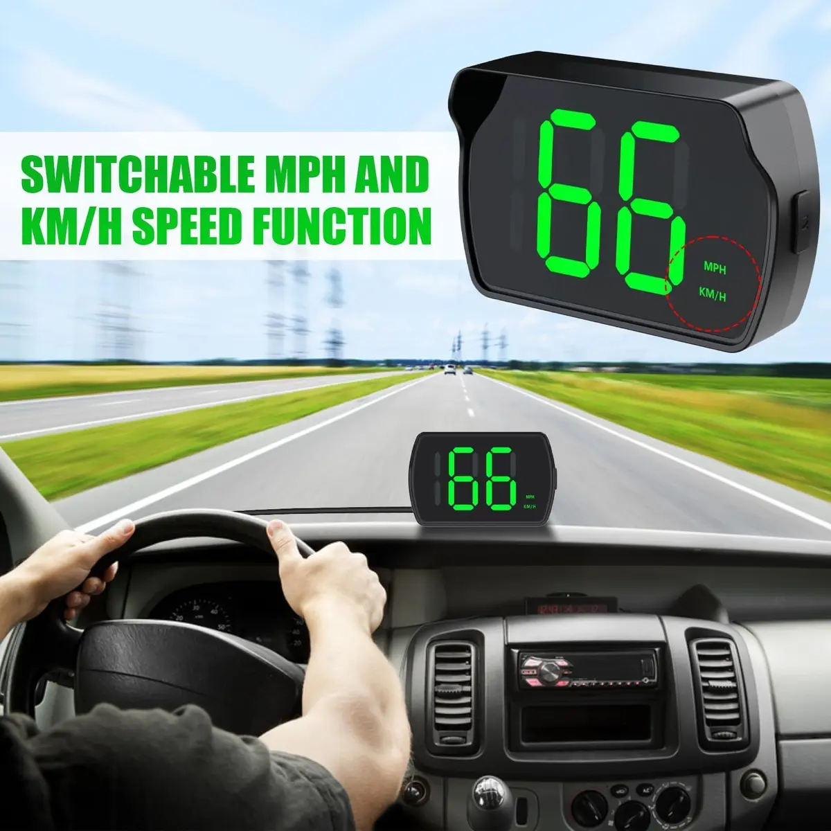 GUGUMO GPS Digital Speedometer for Car | Accurate GPS Speed Readings, Universal Fit, Energy Efficient - view 3