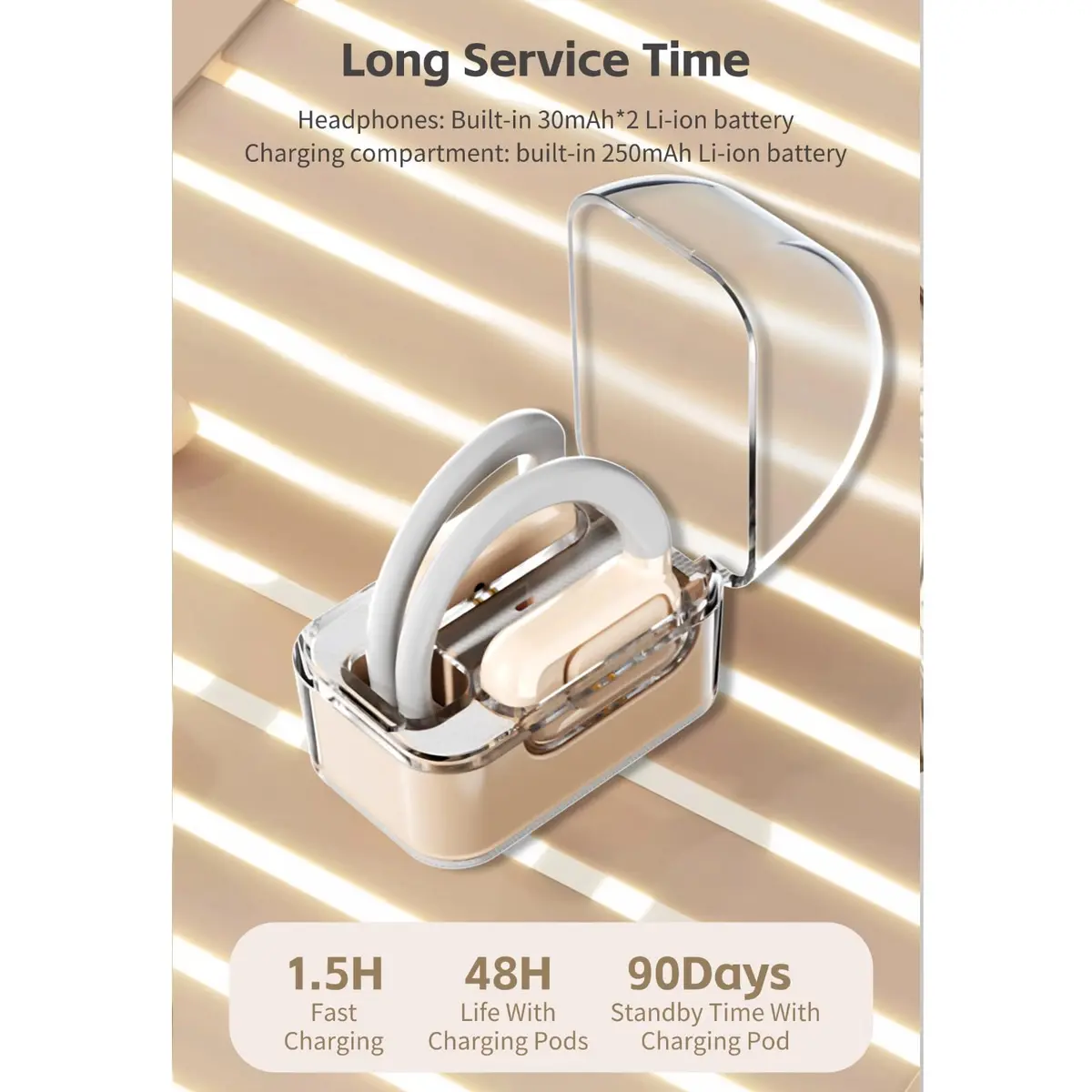 Yoidesu BL02 Translator Earbuds with Digital Display, BT 5.3, 144 Languages Voice Translator Device, Noise Cancellation, HiFi Stereo Earbuds (Black) - view 7