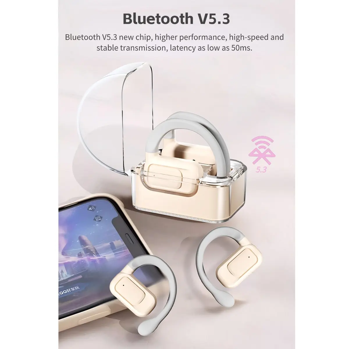 Yoidesu BL02 Translator Earbuds with Digital Display, BT 5.3, 144 Languages Voice Translator Device, Noise Cancellation, HiFi Stereo Earbuds (Black) - view 3