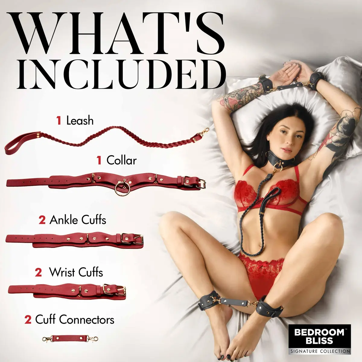 XR PLAY HARD. Lover's Restraints Set for Men, Women & Couples | Adjustable Vegan Leather Bondage Gear - view 5