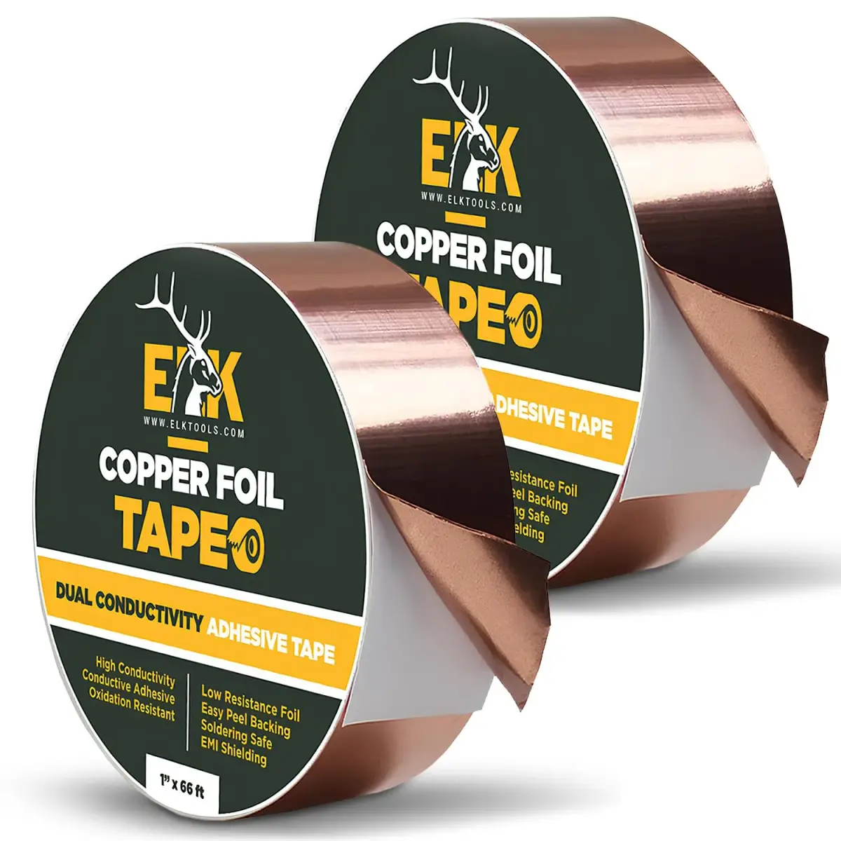 ELK Copper Foil Tape 2 Pack - 1 inch x 66 ft (16.76 cm x 20.12 m) | Conductive Adhesive for Electronics, Crafts, Repairs - view 9