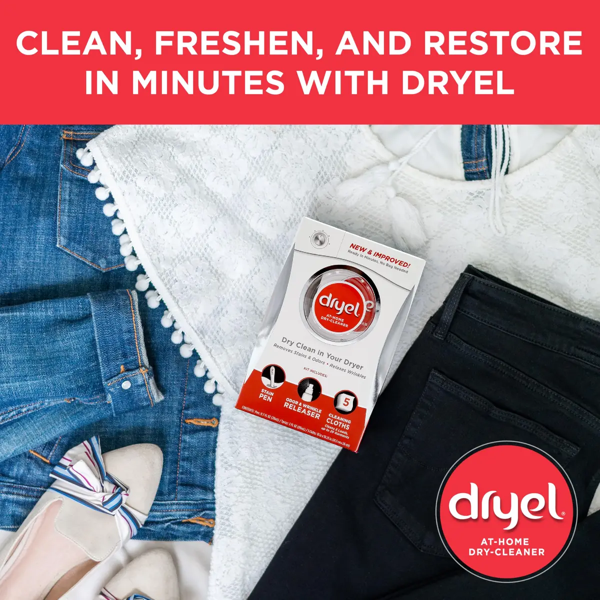 Dryel At-Home Dry Cleaner & Stain Remover, 12 Loads | Gentle Fabric Care & Odor Removal - view 8
