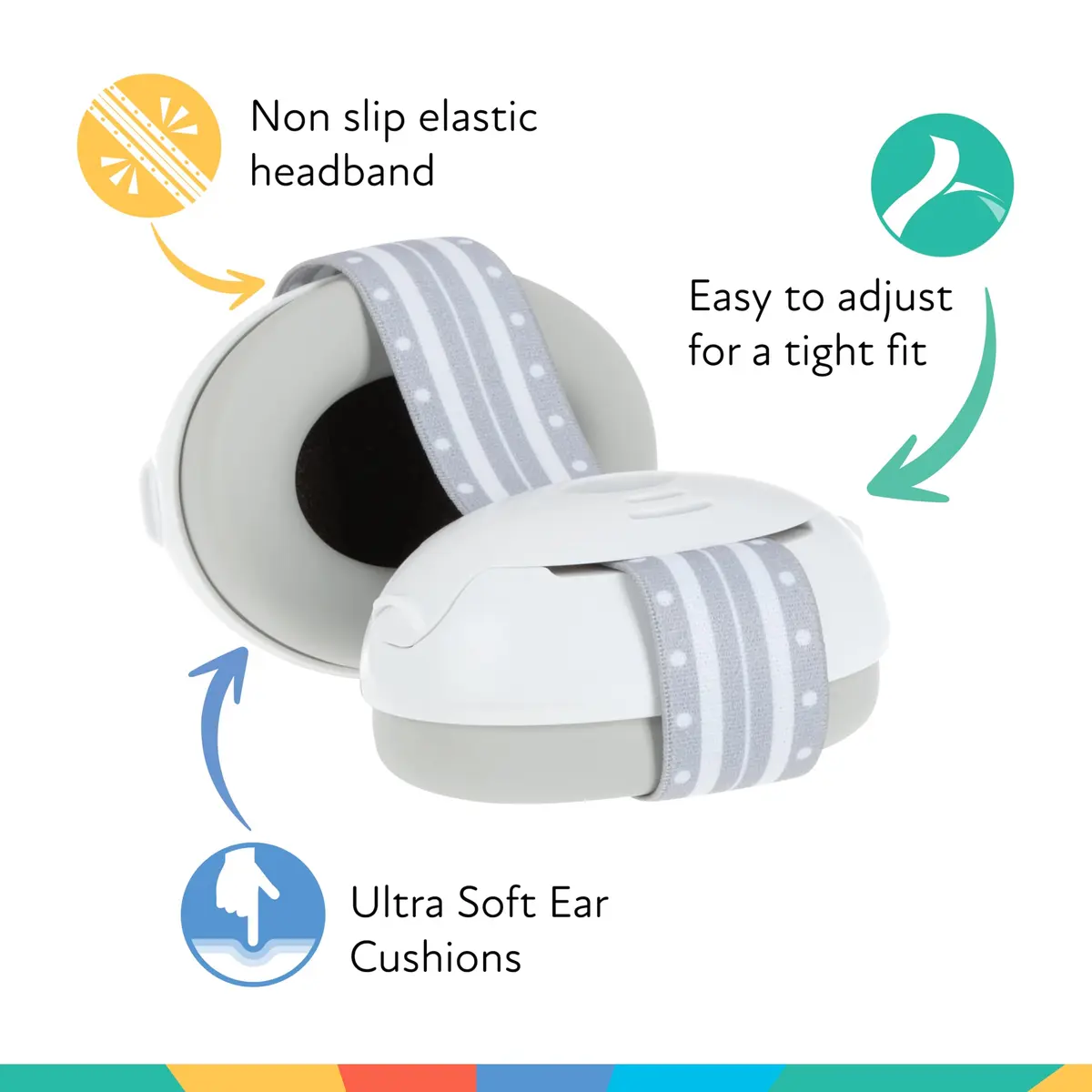 Nuby Baby Earmuffs White | Soft Noise Protection for Babies (70-120 chars) - view 2
