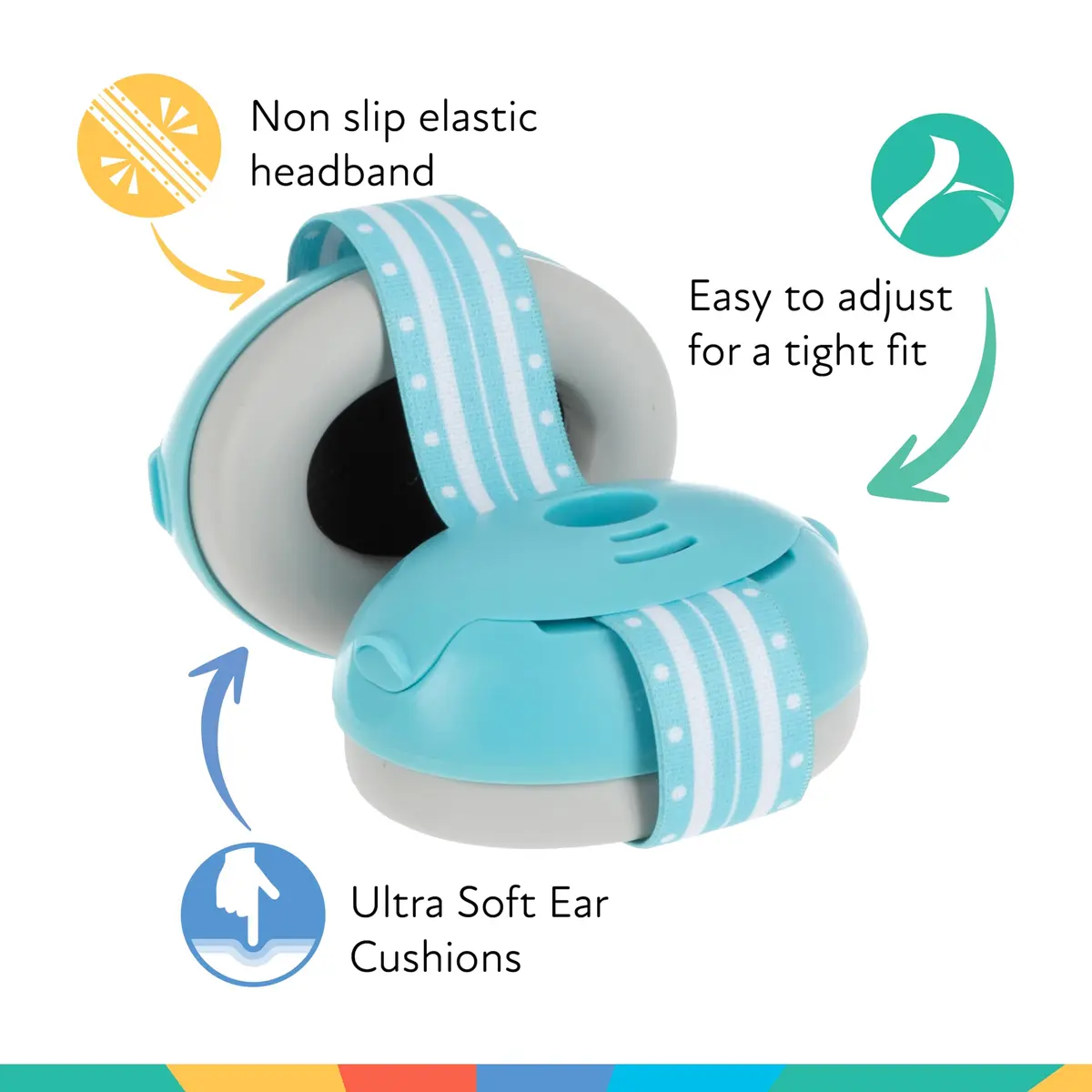 Nuby Baby Earmuffs for 1+ Years, Blue, 21dB Noise Reduction | Travel Bag Included - view 2