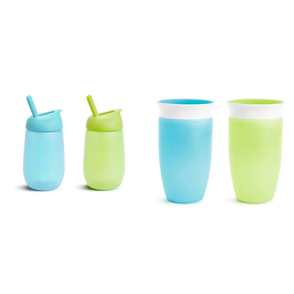 Munchkin Simple Clean & Miracle 360 Toddler Sippy Cups 10oz (2-Pack) | Spill-Proof & Easy-Clean Straw Design - main product image