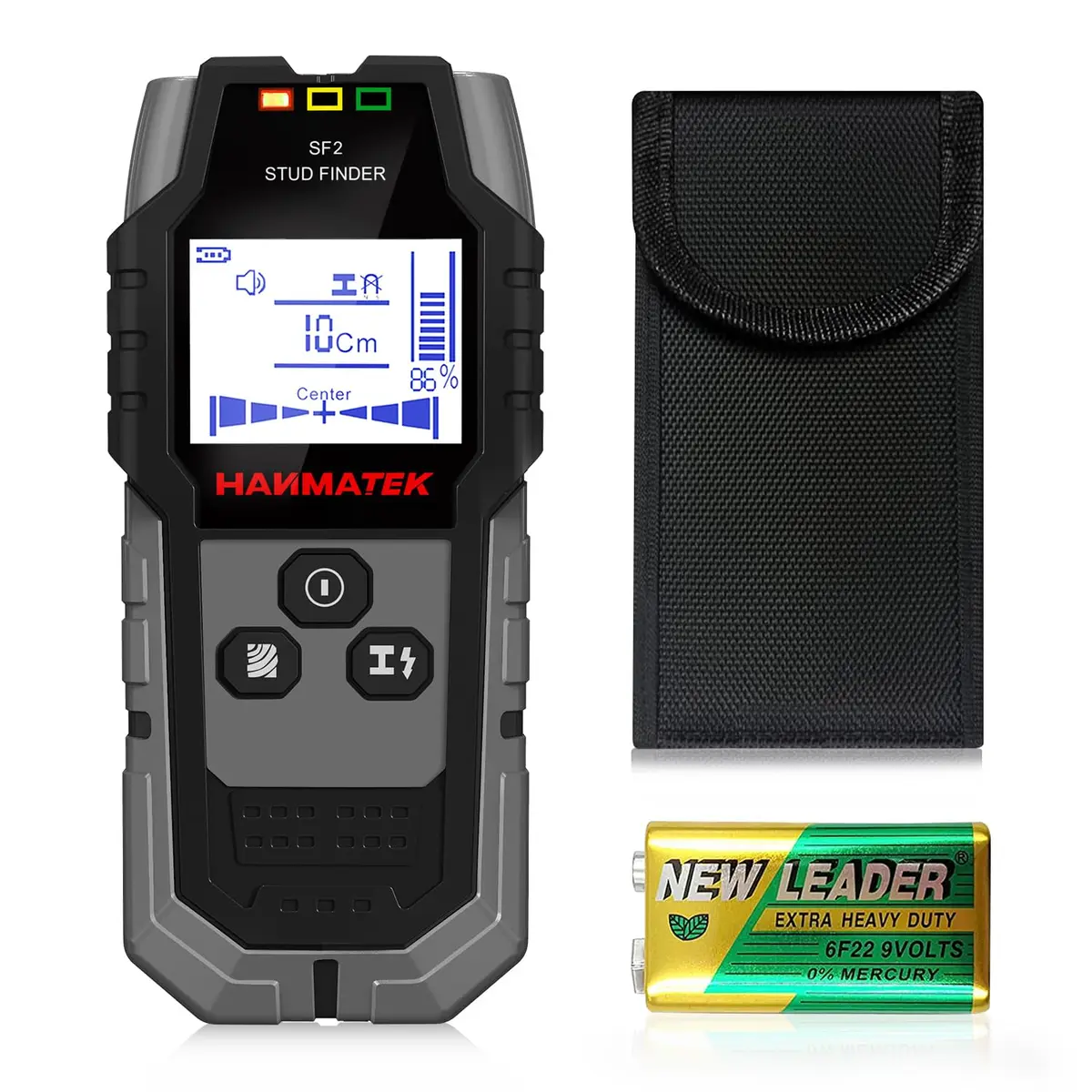 HANMATEK 5-in-1 Stud Finder Wall Scanner with HD LCD Display & Positioning Hole | 12cm (4.7 inch) Ferrous Metal Scan - main product image