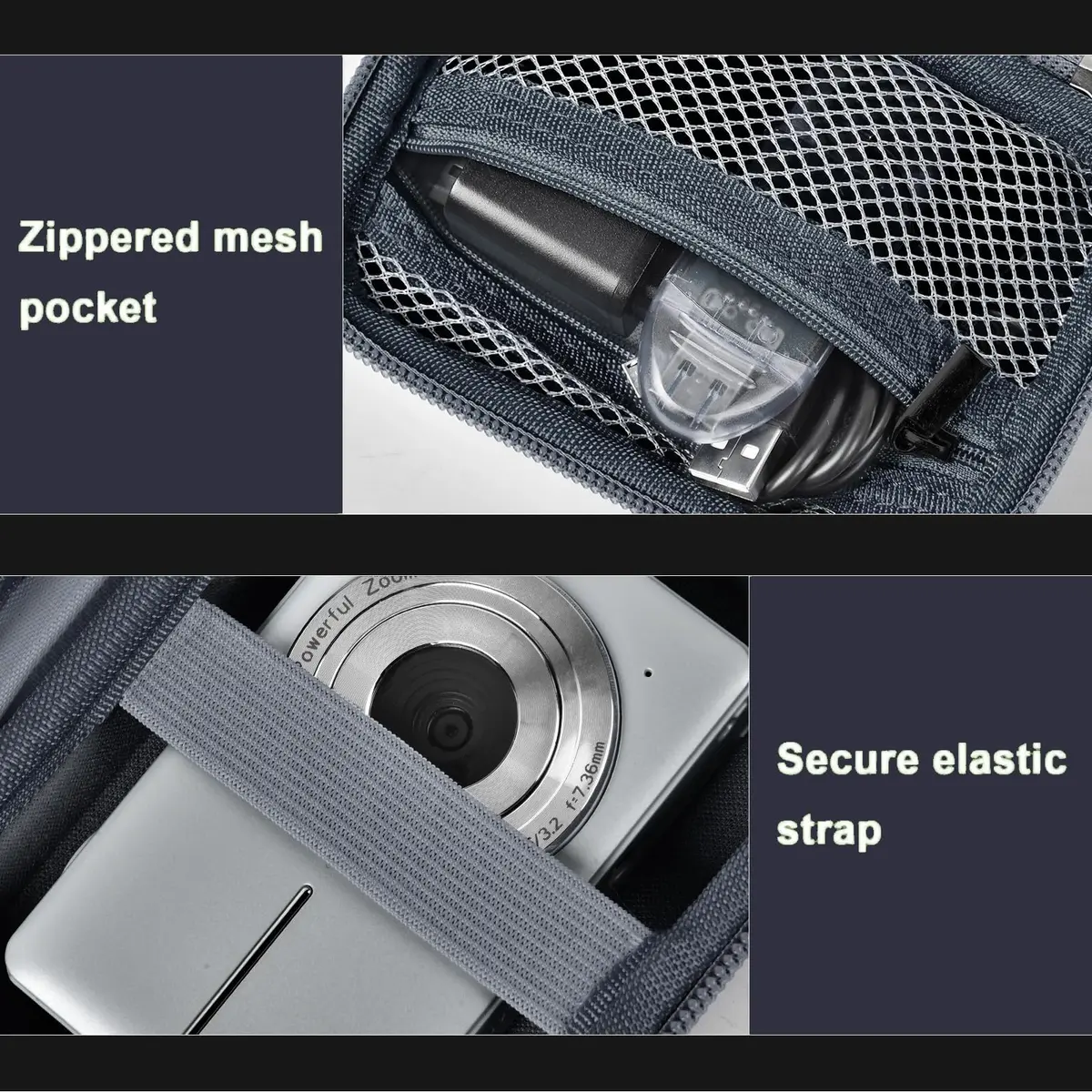 ALKOO Grey Camera Case for Kodak Pixpro & Camkory Cameras, 13.3cm (5.25") | Protects Compact Digital Cameras - view 6