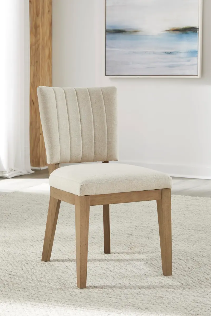 Modus Furniture Sumner Upholstered Dining Chair Set of 2 | Natural Oak & Linen - view 2