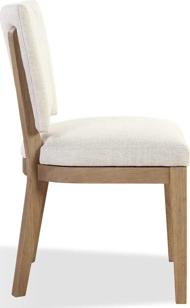Modus Furniture Sumner Upholstered Dining Chair Set of 2 | Natural Oak & Linen - view 3