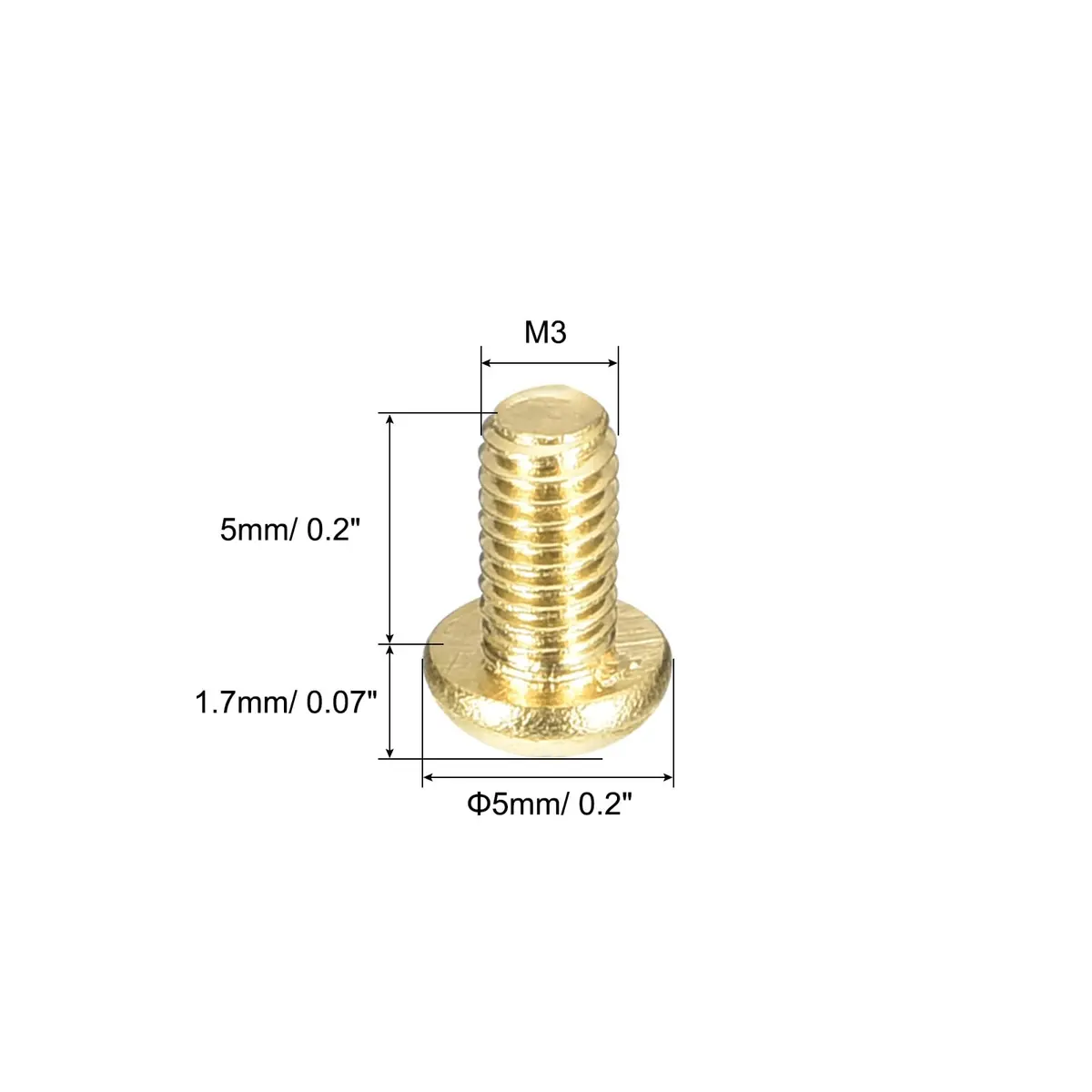 uxcell M3x5mm Brass Machine Screws Phillips Pan Head Fastener Bolts 36 Pcs - view 2