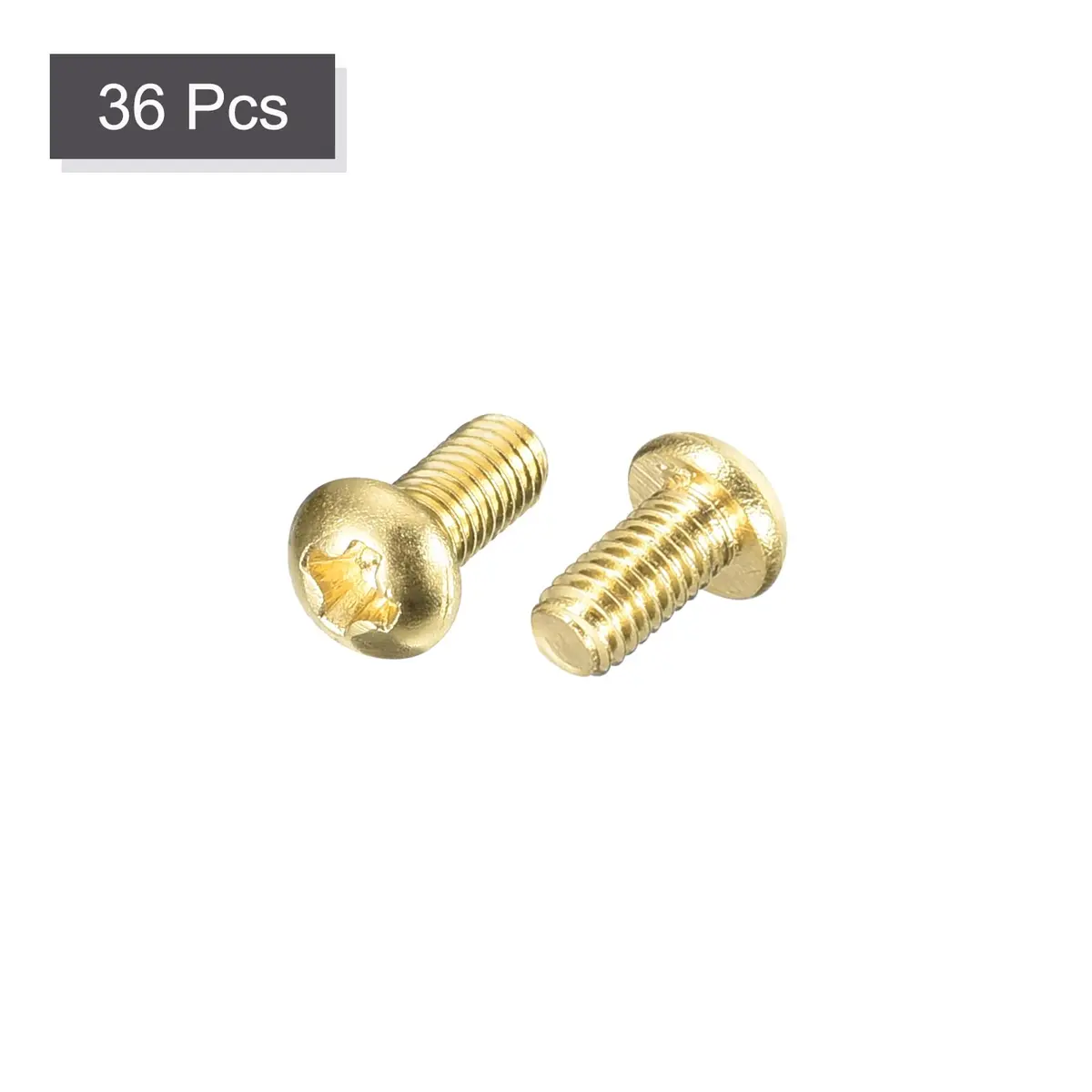 uxcell M3x5mm Brass Machine Screws Phillips Pan Head Fastener Bolts 36 Pcs - view 3