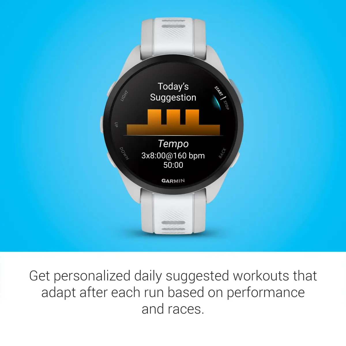 Garmin Forerunner® 165 Running Smartwatch 43mm Whitestone | AMOLED Touchscreen GPS - view 6