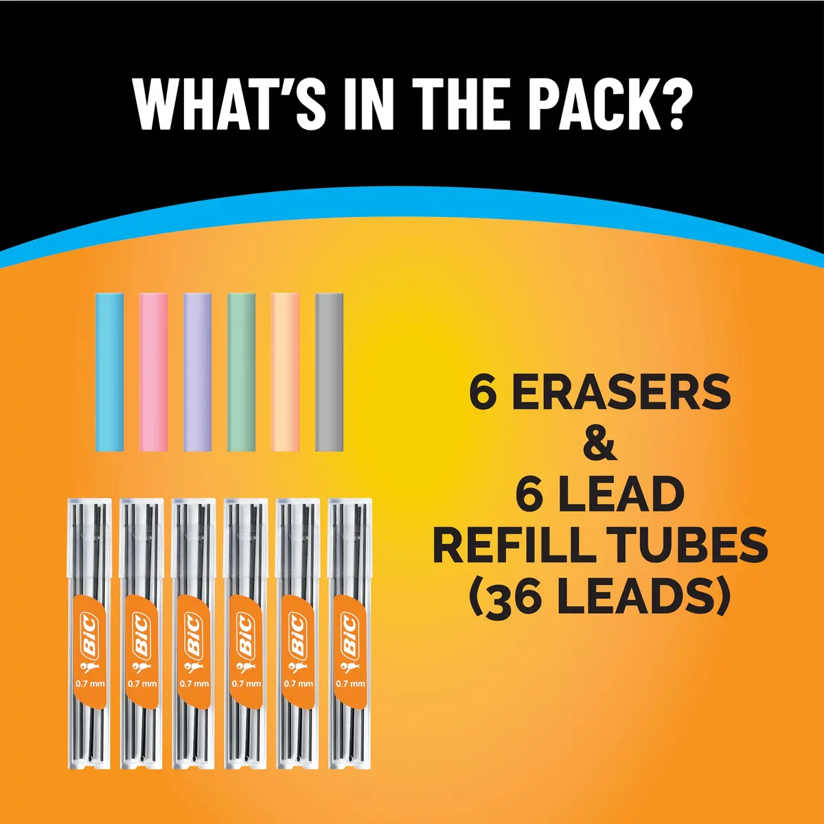 BIC Break Resistant Mechanical Pencil 0.7mm | Refillable & Twist-Up Jumbo Eraser for School & Office - view 2