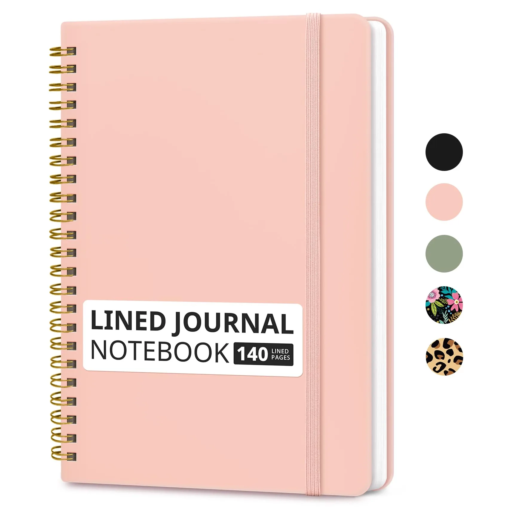 Taja Lined Spiral Journal Notebook A5 (5.7" x 7.9") Pink | Acid-Free Paper for Smooth Ink Flow - main product image