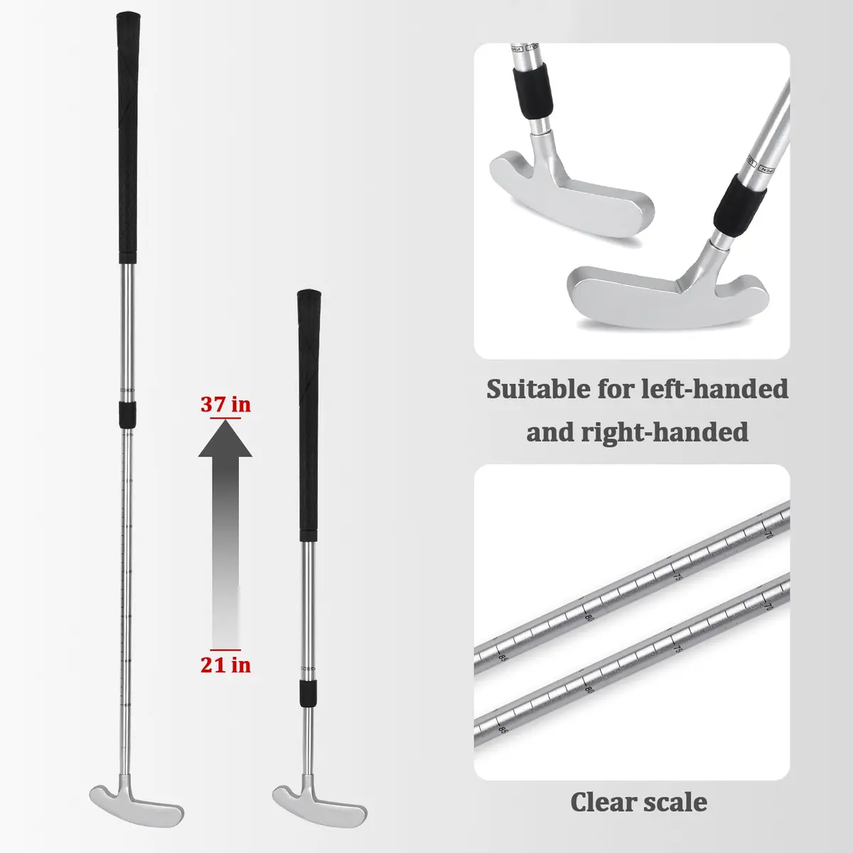 THIODOON Silver Golf Putter | Adjustable Length, Ambidextrous, Portable (70-120 chars) - view 3