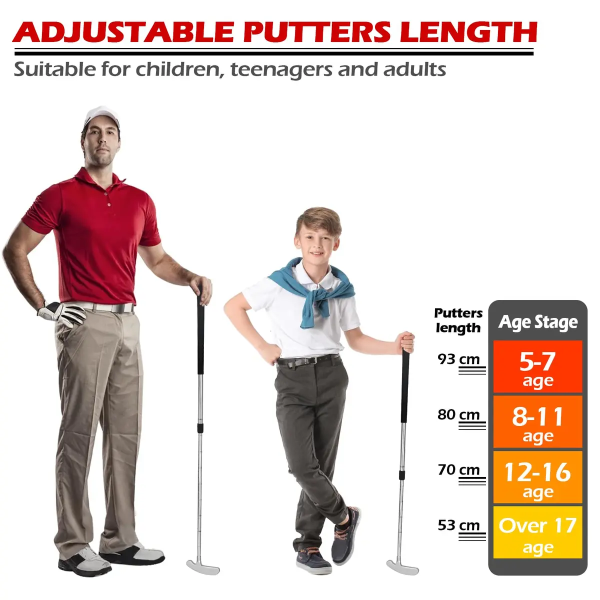 THIODOON Silver Golf Putter | Adjustable Length, Ambidextrous, Portable (70-120 chars) - view 4