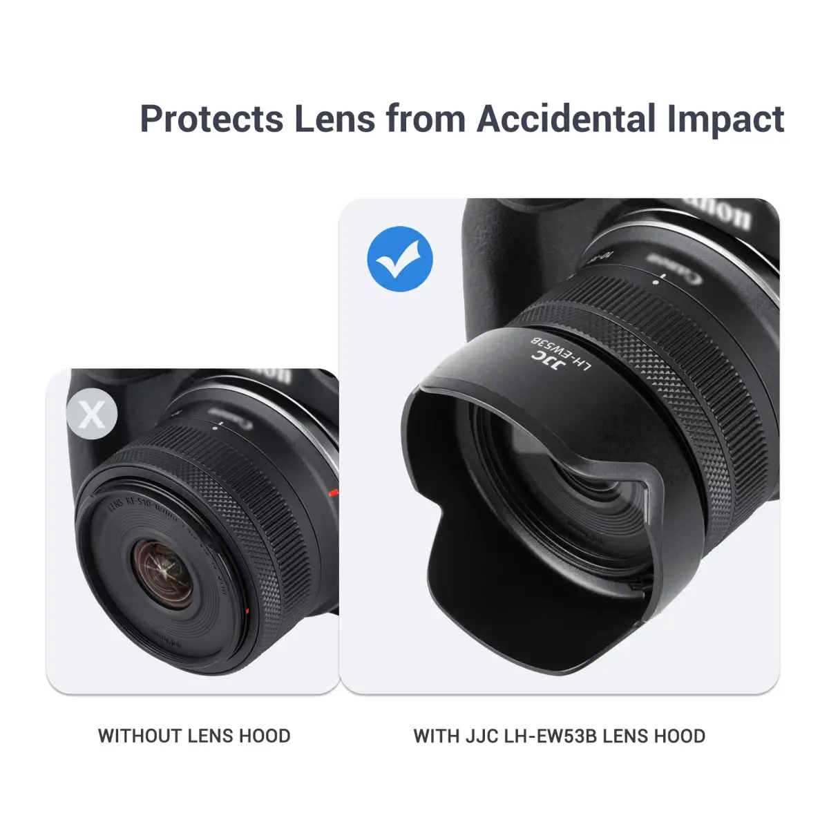 JJC EW-53B Lens Hood for Canon RF-S 10-18mm f/4.5-6.3 IS STM Lens | Reversible Design, 49mm Filter Compatible - view 5
