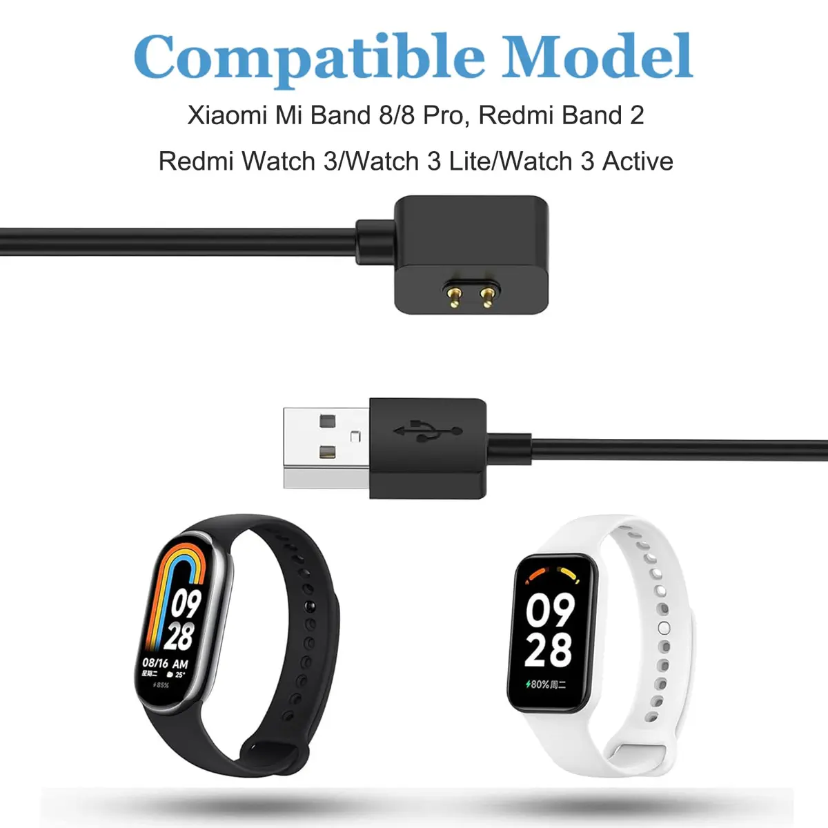 EXMRAT Charger Cable for Xiaomi Mi Band 8 9 10 & Redmi Watch 3 | USB Charging Cable 60cm - view 5