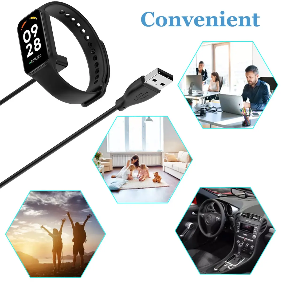 EXMRAT Charger Cable for Xiaomi Mi Band 8 9 10 & Redmi Watch 3 | USB Charging Cable 60cm - view 6