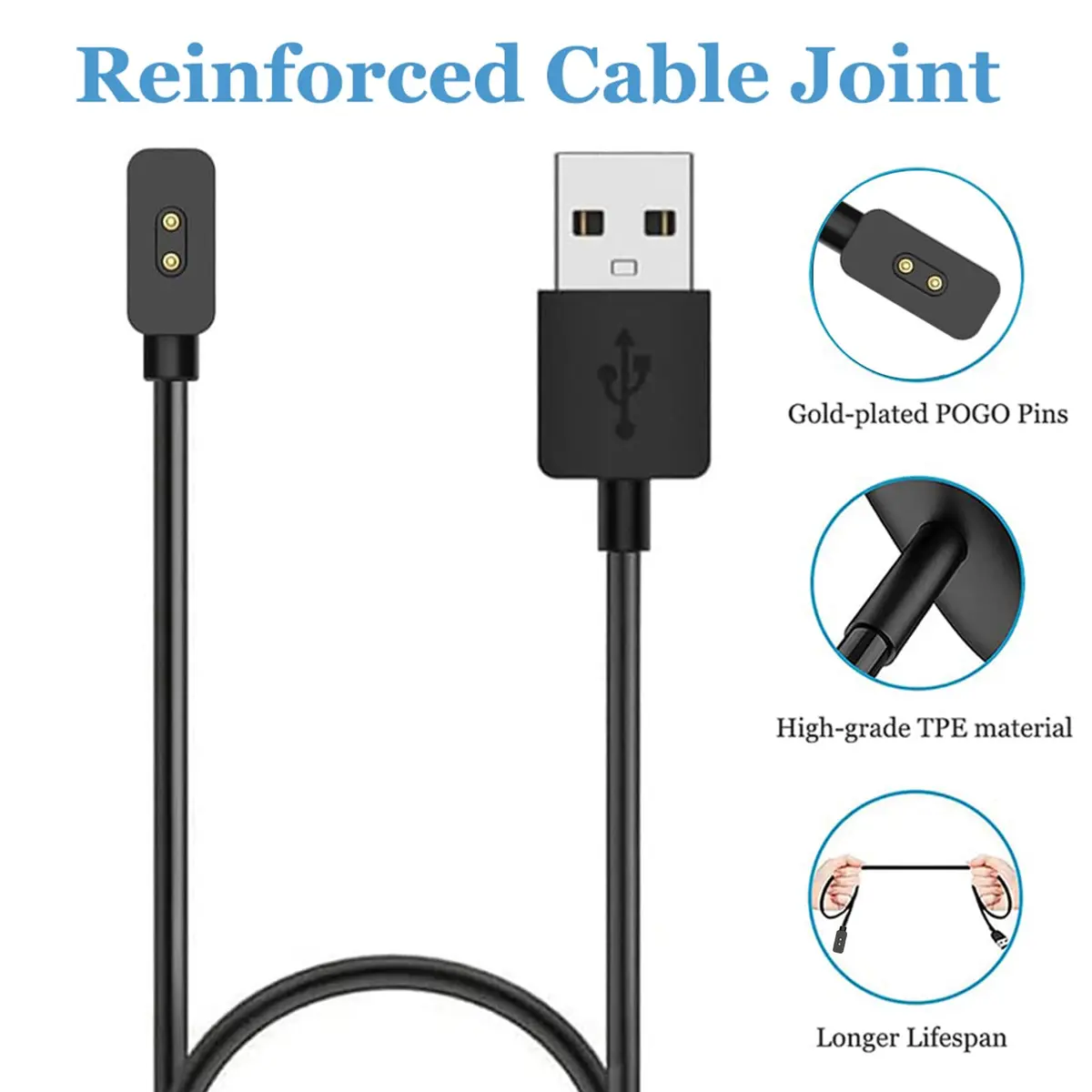 EXMRAT Charger Cable for Xiaomi Mi Band 8 9 10 & Redmi Watch 3 | USB Charging Cable 60cm - view 3