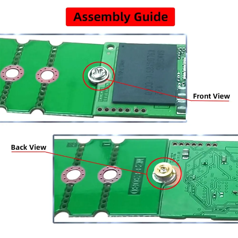 xiwai 2pcs M.2 NGFF NVME Adapter Brackets Support 2230-2280 | Convert & Extend SSD Compatibility - view 6